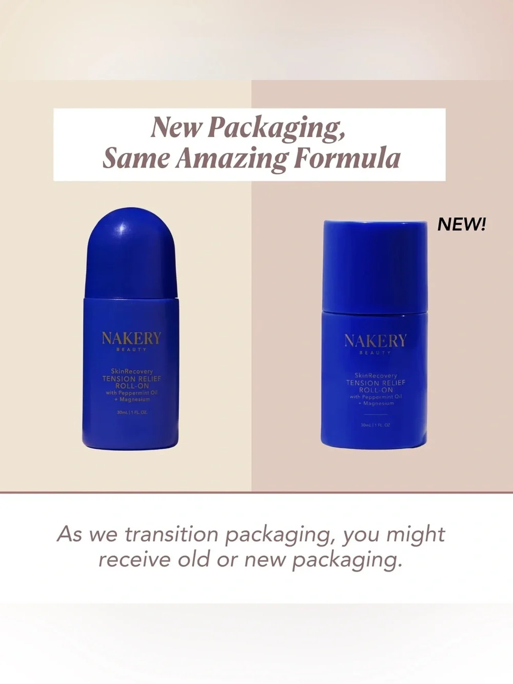 Nakery Beauty SkinRecovery Tension Relief Roll-On- peppermint, magnesium, arnica